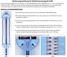 Detailbild: Keilriemenmessgerät für die Ermittlung aller zölligen und metrischen Größen