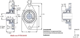 Technische Zeichnung: SKF Gußgehäuse oval