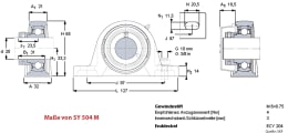 Technische Zeichnung: SKF Gußgehäuse Stehlager
