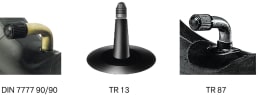 Produktbild: Reifenschläuche mit verschiedenen Ventiltypen (DIN 7777 90/90, TR 13, TR 87)