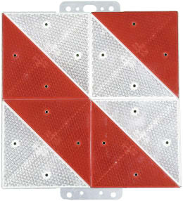 Produktbild: Warntafel rechts 285 x 285 mm rot, weiß, reflektierend, Kunststoff, Stahl, verzinkt