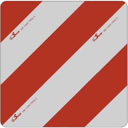 Produktbild: Warntafel Folie Typ 1 links/rechts 423 x 423 mm rot, weiß, einseitig beklebt, ohne Beleuchtung, Stahl, verzinkt
