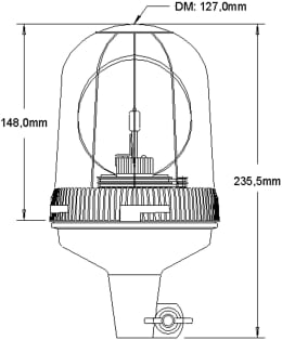 Technische Zeichnung: Rundumleuchte Pulsar, 12 V