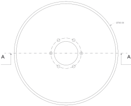 Technische Zeichnung: Sechscheibe 700 x 8 mm, ZB 20 mm, gerade, glatt, für Hangsech Grubber Horsch Terrano FM