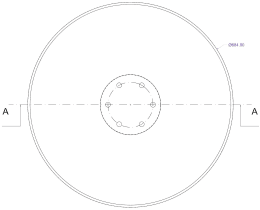 Technische Zeichnung: Eggenscheibe 684 x 6 mm, gewölbt, glatt, für Horsch Grubber