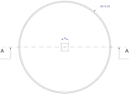 Technische Zeichnung: Eggenscheibe 510 x 6 mm, ZB Vierkant, 41 x 41 mm, gewölbt, glatt