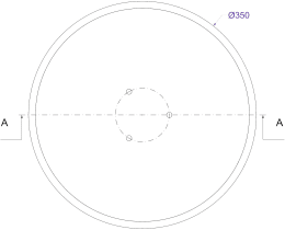 Technische Zeichnung: Säscheibe 350 x 3 mm, glatt, für Spuranreißer Sämaschine Kverneland Accord