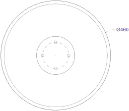 Technische Zeichnung: Eggenscheibe 460 x 4 mm, LK 120 mm, ZB 11,5 mm, gewölbt, glatt, für Amazone/BBG Scheibenegge, Grubber