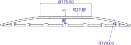 Technische Zeichnung: Eggenscheibe 443 x 5 mm, LK 98 mm, gewölbt, gezahnt, für Rabe Scheibenegge Fieldbird