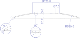 Technische Zeichnung: Säscheibe 300 x 3 mm, glatt, Bohrung 90° angesenkt, für Sämaschine Kverneland Accord