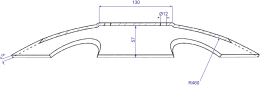 Technische Zeichnung: Eggenscheibe 460 x 5 mm, LK 100 mm, gewölbt, gezahnt, für Lemken Grubber Kristall, Karat