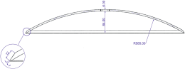 Technische Zeichnung: Eggenscheibe 610 x 6 mm, ZB Vierkant, 41 x 41 mm, gewölbt, glatt