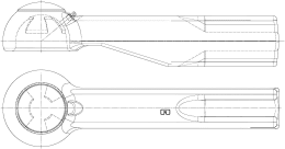 Technische Zeichnung: Rockinger Kalotte ROE57391, für Vebindung mit Kugelkupplung Ø 80 mm nach ISO 24347