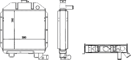 Technische Zeichnung: Wasserkühler für Traktor Case IH 323, 353, 383, 423, 453, 423E, 453E