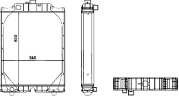 Technische Zeichnung: Wasserkühler für Traktor Fiat F 100, 110, 115, 120, 130