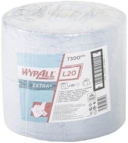 Produktbild: Putztuch WypAll® L20 L x B: 380 x 235 mm, blau, 2-lagig, 1 x Rolle á 500 Tücher, 7300