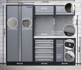 Produktbild: KUNZER Werkstattschrank 1 2.000 x 2.275 mm mit Edelstahl-Arbeitsplatte