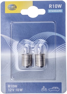 Set: Hella® Kugellampe R10W, 12 V, 10 W, BA15s in Blisterpackung