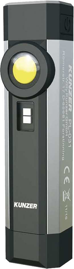 Produktbild: KUNZER LED-Akku-Arbeitsleuchte 250 lm, 70 lm Arbeits-/Kopflicht, UV-Licht