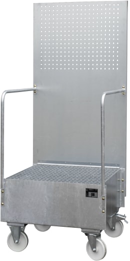 Produktbild: BAUER® SÜDLOHN Auffangwanne LPW 200-1, für 1 x 200 l Faß, verzinkt, fahrbar, mit Gitterrost