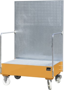 Produktbild: BAUER® SÜDLOHN Auffangwanne LPW 200-2, für 2 x 200 l Fässer, lackiert, fahrbar, mit Gitterrost