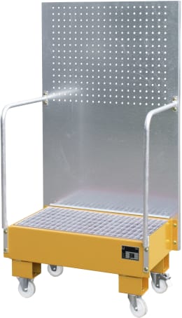 Produktbild: BAUER® SÜDLOHN Auffangwanne LPW-60-2, für 2 x 60 l Fässer, lackiert, fahrbar, mit Gitterrost