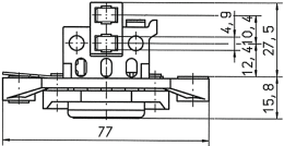 Technische Zeichnung: Lichtmaschinenregler EL 14V/HR10 14,0 – 14,4 V, Ø 28 mm, Regelung negativ, mit Dichtung