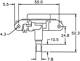 Technische Zeichnung: Lichtmaschinenregler Bosch EL 14 V MR4 14,3 – 14,7 V, Regelung negativ