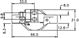 Technische Zeichnung: Lichtmaschinenregler Bosch EL 14 V MR4 14,3 – 14,7 V, Regelung negativ