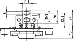 Technische Zeichnung: Lichtmaschinenregler Bosch EL 14,1 V, 4C, Ø 28 mm 14,0 – 14,4 V, Ø 28 mm, Regelung negativ