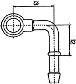 Technische Zeichnung: Rohrbogen RB-flach mit Ringstück flach, 90 °