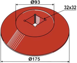 Technische Zeichnung: Industriehof® Endscheibe außen für Vierkantwelle 30 x 30 mm