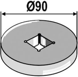 Technische Zeichnung: Industriehof® Vorschweißring gewölbt, für Vierkantwelle 26 x 26 mm