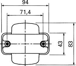 Technische Zeichnung: Herth + Buss Positionsleuchte short links/rechts weiß, rot, mit Halter