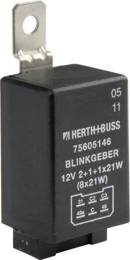 Produktbild: Herth + Buss Blinkgeber 12 V, Anschluss 6 x 3,5 mm, 30 x 79 x 35 mm