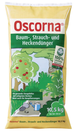 Produktbild: Oscorna® Baum Strauch und Heckendünger NPK 6+4+0.5 10,5 kg Sack Pulver