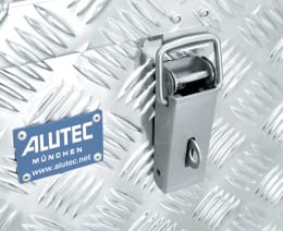 Produktbild: ALUTEC Transportbox aus Aluminium mit Riffelblech-Oberfläche und Verschluss mit Vorhängeschloss-Öse