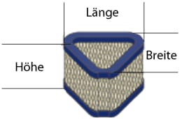 Technische Zeichnung: Luftfilter 117 x 95 x 71,4 mm, für Motor Kohler Command CV11, CV12,5, CV14