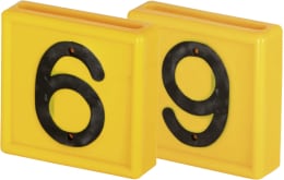 Produktbild: KERBL Halsbandnummer Ziffer 6/9, Kunststoff gelb für Halsmarkierungsbänder bis 4 cm Breite, 1 St. 208486