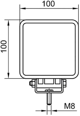 Technische Zeichnung: LED-Arbeitsscheinwerfer 950 lm/7,5 W, 10 – 30 V, nahe Ausleuchtung