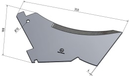 Technische Zeichnung: MWS Ladewagenmesser 350 x 188 x 4 mm, für Ladewagen Taarup