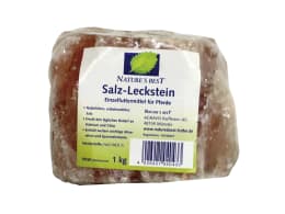 Produktbild: NATURE´S BEST Salz-Leckstein naturbelassen mit Lochbohrung und Kordel 1 kg Leckstein