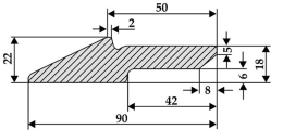 Technische Zeichnung: Industriehof® Schürfschiene Höhe 22 mm, Stahl (ST 70-2)