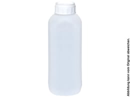 Produktbild: Weiße Kunststoffflasche mit Schraubverschluss für Pflanzenschutzmittel, 1 l