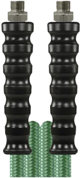 Set: Hochdruckschlauch Easyfarm 365+ in Grün mit schwarzen Anschlussstücken und 3/8" Außengewinde