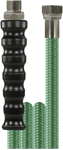 Produktbild: Hochdruckschlauch grün mit Metallanschlüssen, 1/2" Außengewinde und Innengewinde mit Dichtkegel