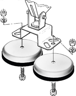 Technische Zeichnung: Hella® Magnethalter für Arbeitsscheinwerfer mit U-Befestigungsbügel
