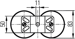 Technische Zeichnung: Hella® Magnethalter für Arbeitsscheinwerfer mit U-Befestigungsbügel
