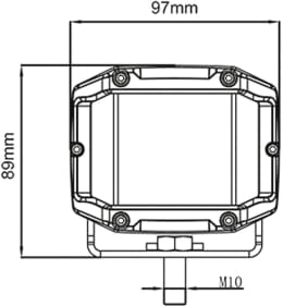 Technische Zeichnung: LED-Arbeitsscheinwerfer 1.516 lm/30 W, 10 – 30 V, weite Ausleuchtung