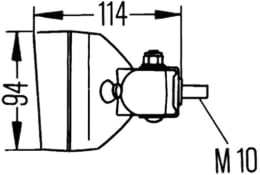 Technische Zeichnung: Hella® Arbeitsscheinwerfer Picador 6875 FF, 12 – 24 V, für flood – großflächige, nahe Ausleuchtung